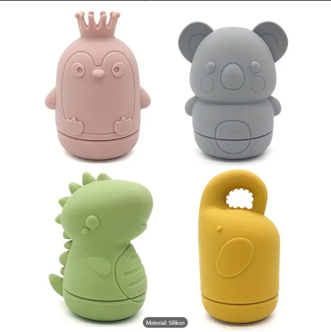 Badespielzeug für Kinder, 4er-Set, Silikon